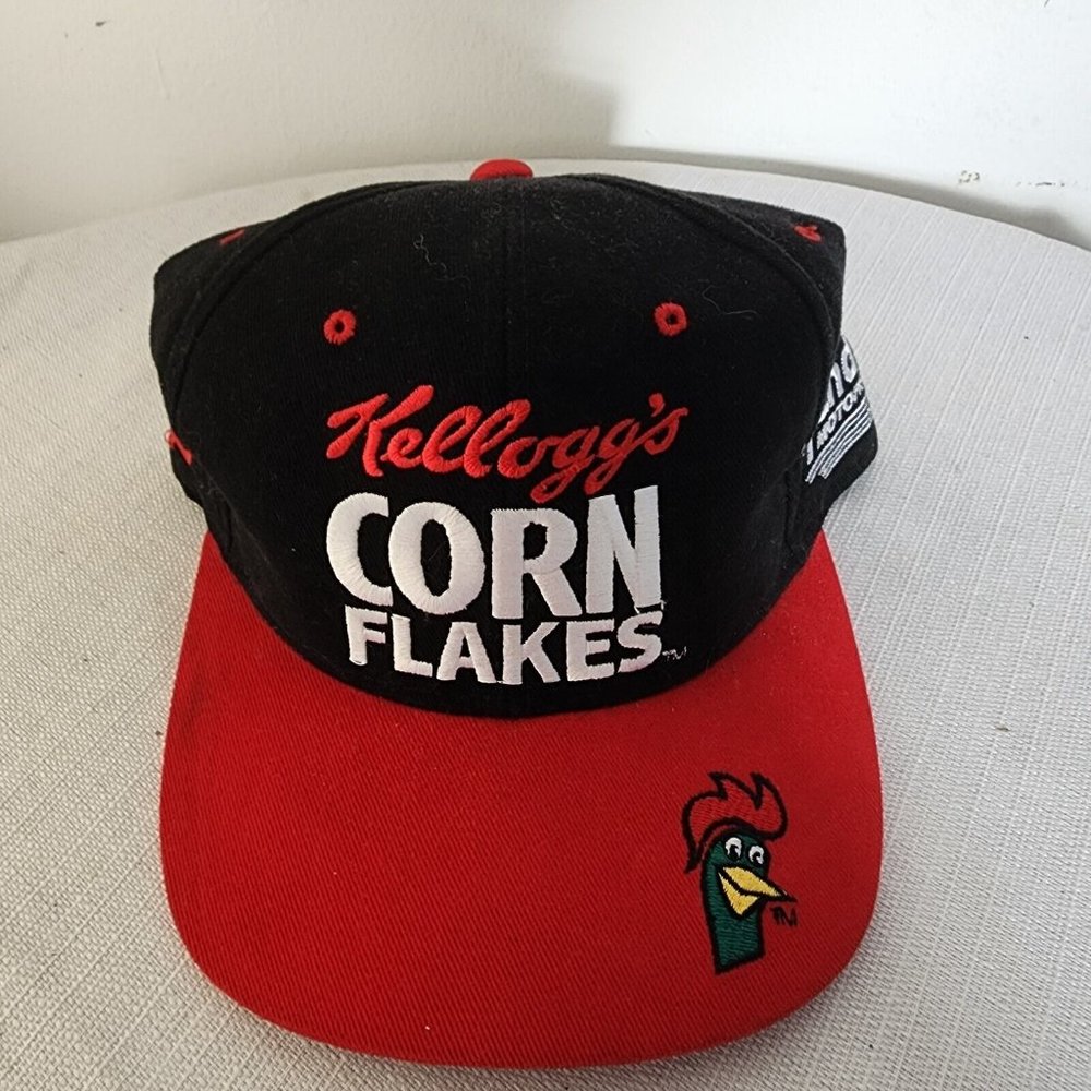 Kellogs Corn Flakes Racing Hat Black Snapback Hen… - image 2